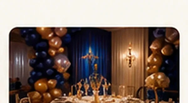 Festa exclusiva com mesa posta e balões